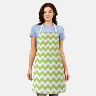 Green Zigzag, grün Zickzack, geometrisches Muster Schürze