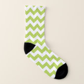 Green Zigzag, grün Zickzack, geometrisches Muster Socken (Links - Innen)
