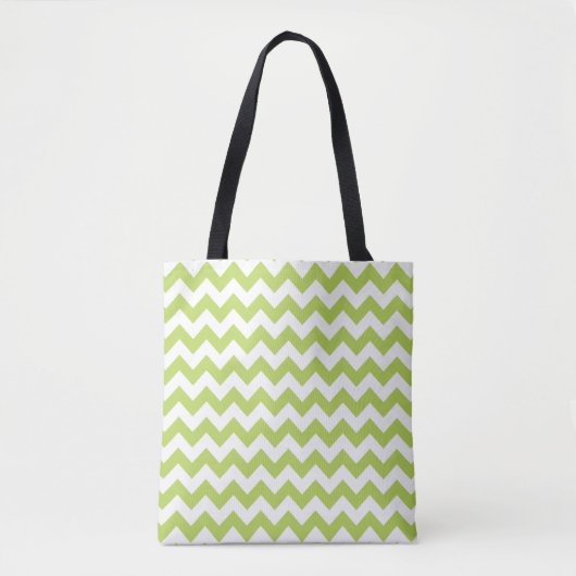 Green Zigzag, grün Zickzack, geometrisches Muster Tasche (Vorderseite)