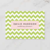 Green Zigzag, grün Zickzack, geometrisches Muster Visitenkarte (Vorderseite)