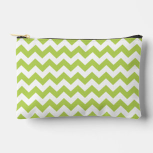 Green Zigzag, grün Zickzack, geometrisches Muster Zubehörtasche