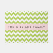 Green Zigzag, grün Zickzack, Ihr Name Fußmatte (Vorderseite)