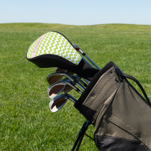 Green Zigzag, grün Zickzack, Ihr Name Golf Headcover