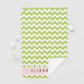 Green Zigzag, grün Zickzack, Ihr Name Golfhandtuch (Insitu)
