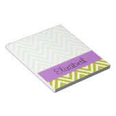 Green Zigzag, grün Zickzack, Ihr Name Notizblock (angewinkelt)