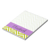 Green Zigzag, grün Zickzack, Ihr Name Notizblock (Rotiert)