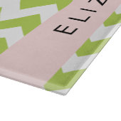 Green Zigzag, grün Zickzack, Ihr Name Schneidebrett (Ecke)