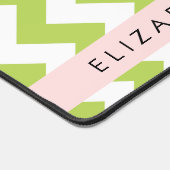 Green Zigzag, grün Zickzack, Ihr Name Schreibtischunterlage (Ecke)