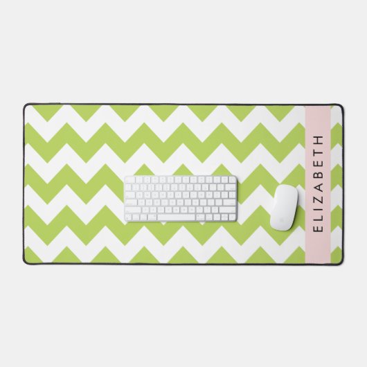 Green Zigzag, grün Zickzack, Ihr Name Schreibtischunterlage (Tastatur & Maus)