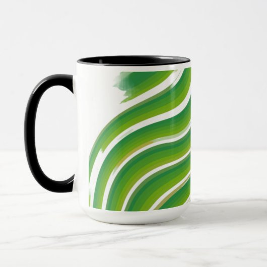 Green Zigzag Pattern Tasse | Stylish Geometric Dri (Links)