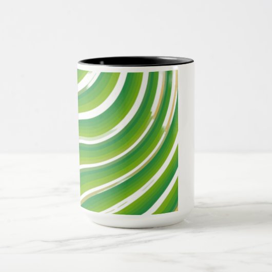 Green Zigzag Pattern Tasse | Stylish Geometric Dri (Zentrum)