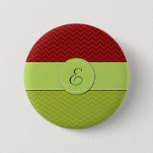 Green Zigzag, Red Zigzag, Zickzack, Monogram Button (Vorderseite)