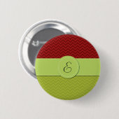 Green Zigzag, Red Zigzag, Zickzack, Monogram Button (Vorne & Hinten)