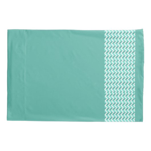 Green ZigZag Reversible Pillow Case Kissenbezug (Rückseite)
