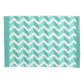 Green ZigZag Reversible Pillow Case Kissenbezug (Vorderseite)