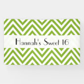 Green Zigzag, Zickzack, Zigzag Muster, Sweet 16 Banner (Horizontal)
