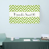 Green Zigzag, Zickzack, Zigzag Muster, Sweet 16 Banner (Messeveranstaltung)