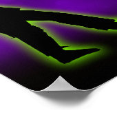 Green Zombie auf Lila Poster (Ecke)