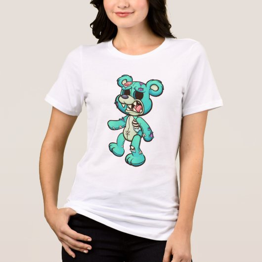 Green Zombie Bear Tri-Blend Shirt (Vorderseite)