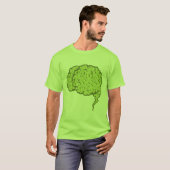 Green Zombie Brain T - Shirt - Braains! (Vorne ganz)