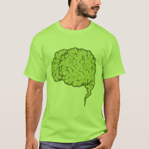 Green Zombie Brain T - Shirt - Braains!