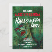 Green Zombie Halloween-Party Einladungen (Vorderseite)