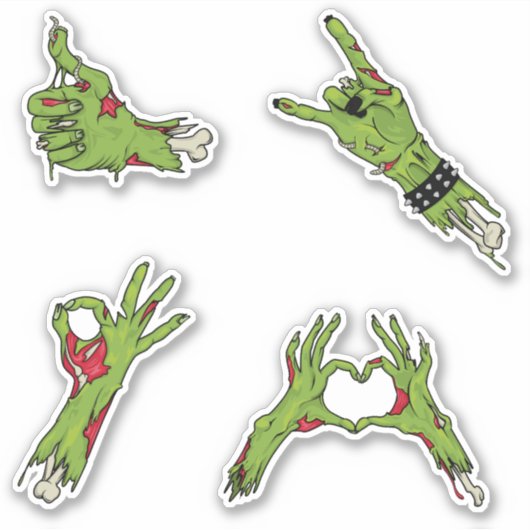 Green Zombie Hands Halloween Aufkleber (Vorderseite)