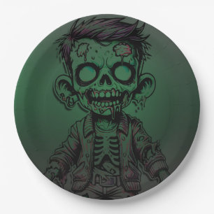 Green Zombie Kid Halloween Geburtstagsparty Pappteller