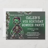 Green Zombie Kid & Slime Halloween Geburtstagspart