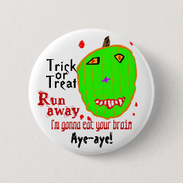 Green Zombie Pumpkin Trick oder Treat Button
