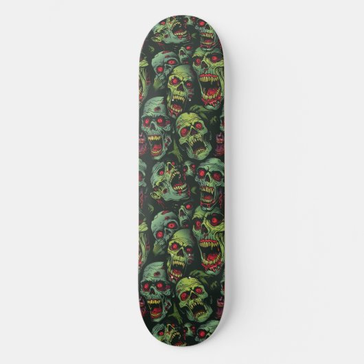Green Zombie Spooky Halloween Skateboard (Vorderseite)