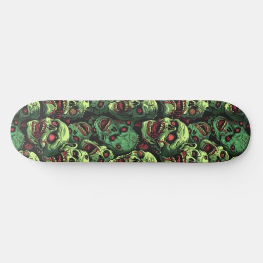 Green Zombie Spooky Halloween Skateboard (Horizontal)