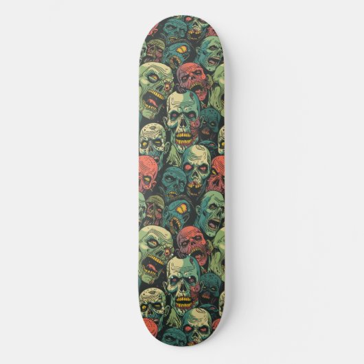 Green Zombie Spooky Halloween Skateboard (Vorderseite)