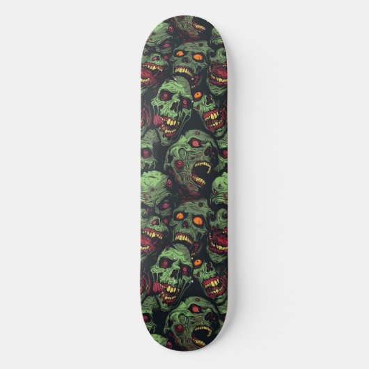 Green Zombie Spooky Halloween Skateboard (Vorderseite)