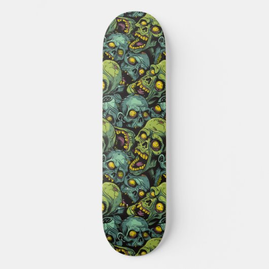 Green Zombie Spooky Halloween Skateboard (Vorderseite)