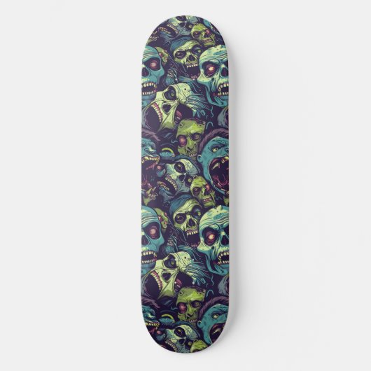 Green Zombie Spooky Halloween Skateboard (Vorderseite)