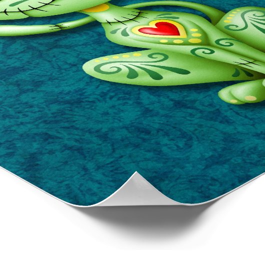 Green Zombie Sugar Kitten Poster (Ecke)