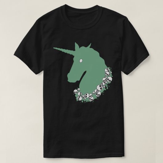 Green Zombie Unicorn T - Shirt (Design vorne)