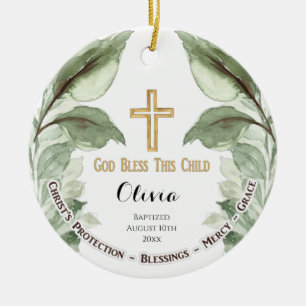 Greenary Personalisiert Christening Baptisse Keramik Ornament