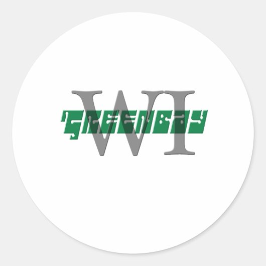 Greenbay Wi Runder Aufkleber (Vorderseite)