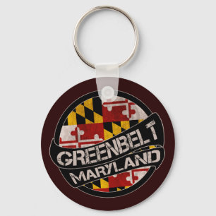 Greenbelt Maryland Flaggengrunge Schlüsselanhänger