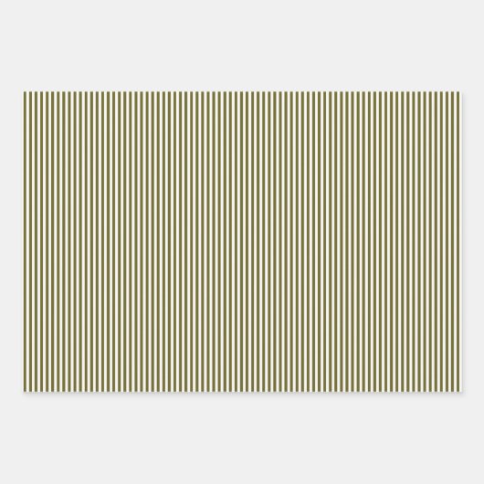Greenbraune und weiße Streifen Geschenkpapier Set (Vorderseite 3)