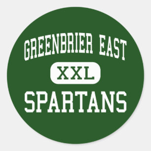 Greenbrier East - Spartans - Hoch - Lewisburg Runder Aufkleber