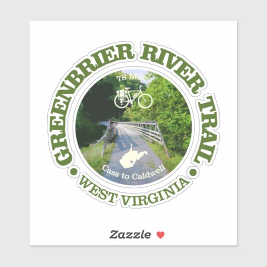 Greenbrier River Trail (Fahrrad c) Aufkleber (Blatt)