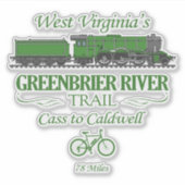 Greenbrier River Trail (RT2) Aufkleber (Vorderseite)