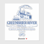 Greenbrier River Trail (RT) Aufkleber (Blatt)