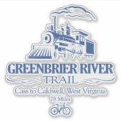 Greenbrier River Trail (RT) Aufkleber (Vorderseite)