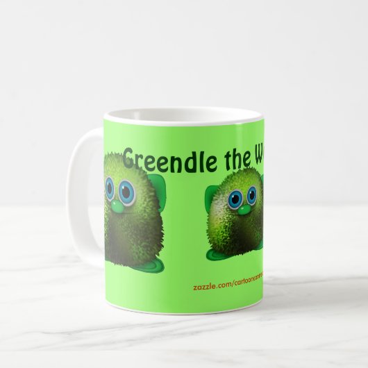 Greendle the Cudly Wuzzy-Hintern Drinking Tasse (Vorderseite Links)
