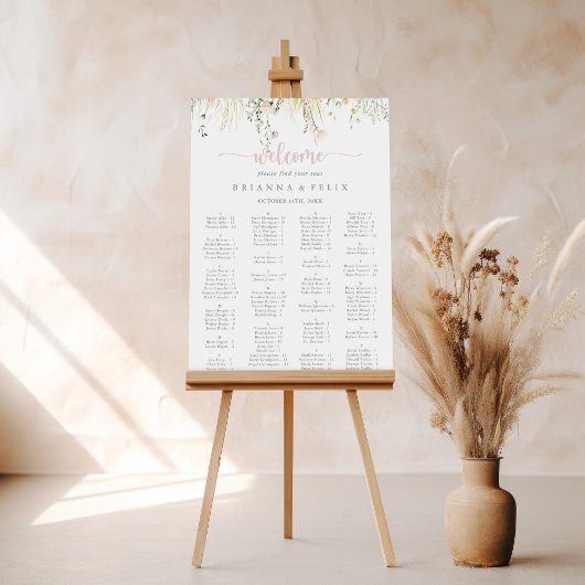 Greene Boho Wildblume Alphabetisches Seekarte Poster