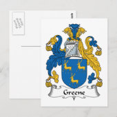 Greene Familienwappen Postkarte (Vorne/Hinten)